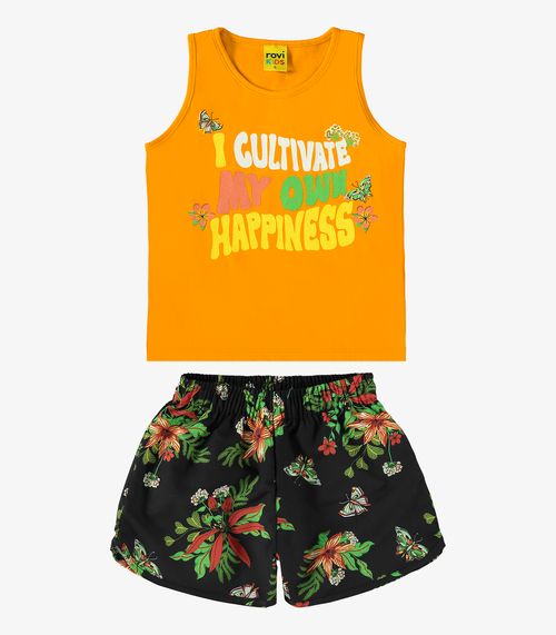 Conjunto Infantil Regata Com Shorts Rovi Kids Laranja