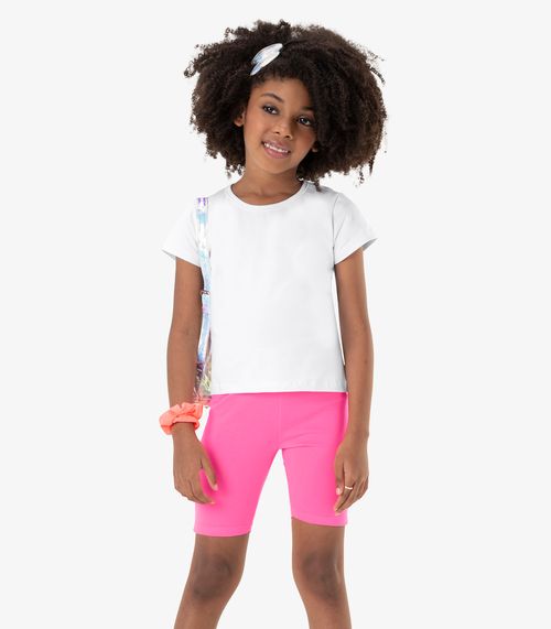 Bermuda Infantil Feminina Ciclista Rovi Kids Rosa