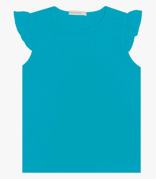 Blusa Juvenil Feminina Ribana Trick Nick Azul