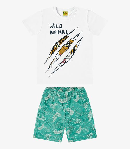 Conjunto Camiseta com Bermuda Rovi Kids Branco