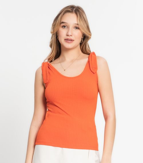 Regata Canelada Feminina Select Laranja