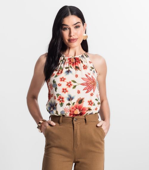 Blusa Feminina de Alça Infinita Cor Bege