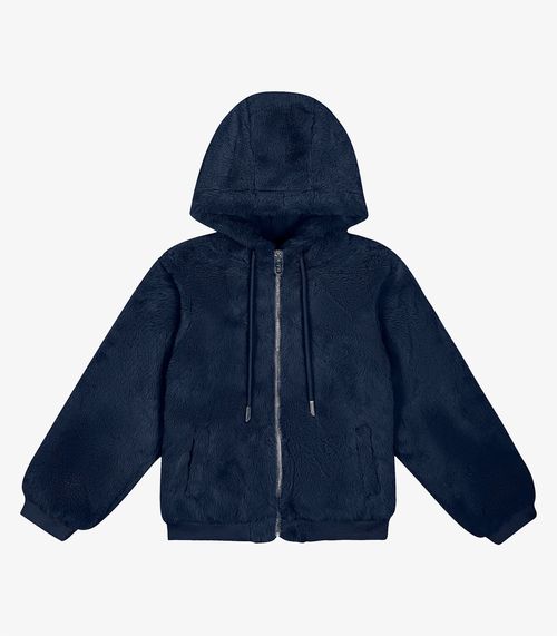 Jaqueta Infantil Feminina Com Capuz Trick Nick Azul