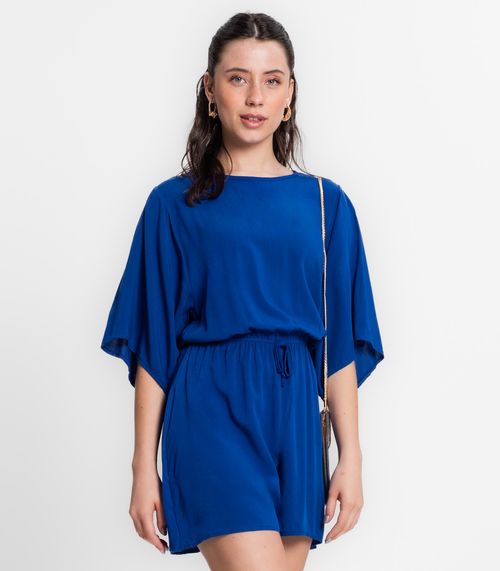 Macaquinho Feminino Viscose Infinita Cor Azul