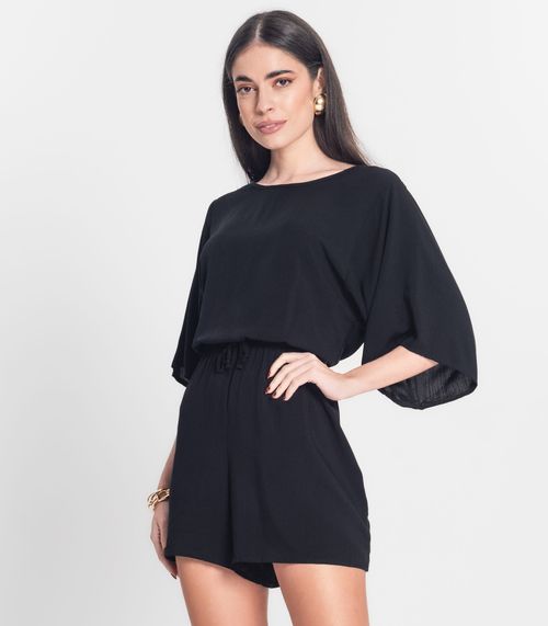 Macaquinho Feminino Viscose Infinita Cor Preto