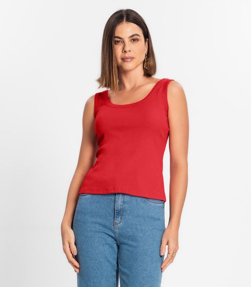 Regata Feminina Em Ribana Rovitex Vermelho