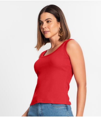 Regata Feminina Em Ribana Rovitex Vermelho