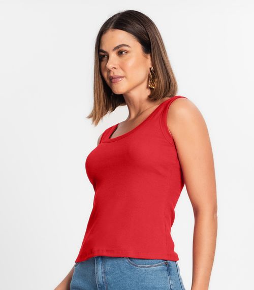 Regata Feminina Em Ribana Rovitex Vermelho