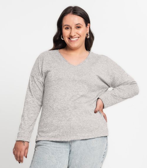 Blusa Feminina Plus Infinita Cor Cinza