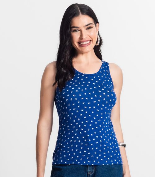 Regata Feminina Estampada Select Azul