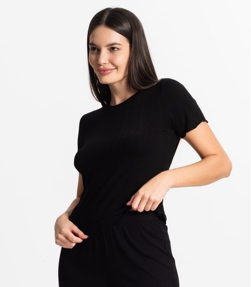 Pijama Feminino Canelado Select Preto