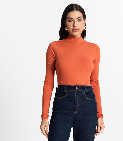 Blusa Manga Longa Básica Select Laranja