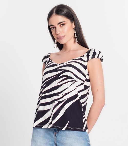 Blusa Feminina Estampada Infinita Cor Preto