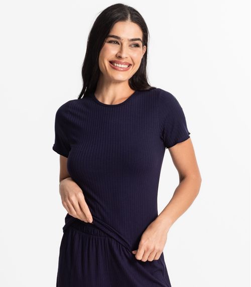 Pijama Feminino Canelado Select Azul