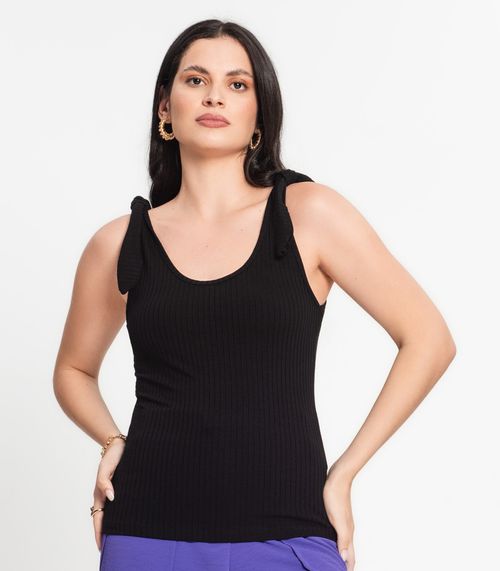 Regata Canelada Feminina Select Preto