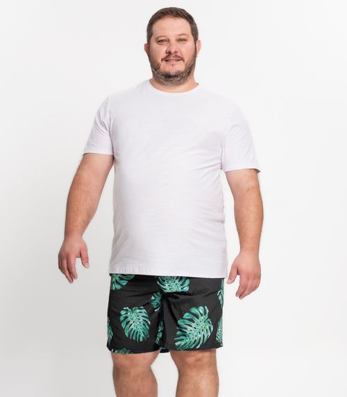 Bermuda Microfibra Elastano Estampada Nellonda Preto