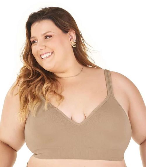 Sutiã Comfort Alças Largas Reguláveis Zee Rucci Bege