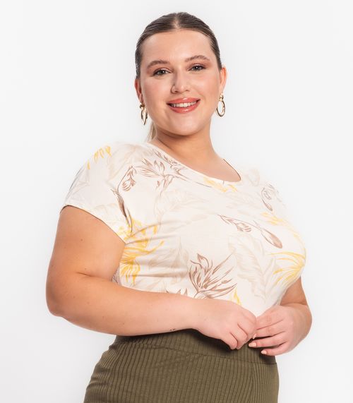 Blusa Feminina Estampada Select Plus Bege
