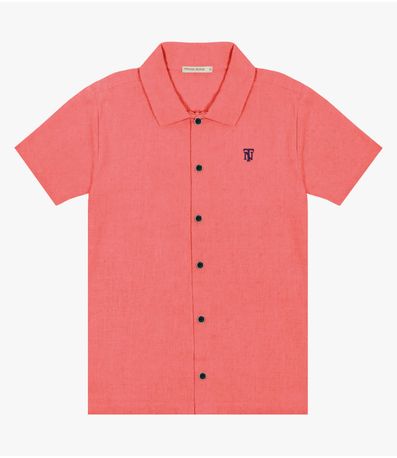 Camisa Infantil Menino Em Linho Trick Nick Rosa