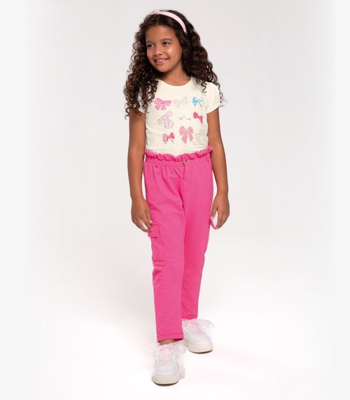 Calça Infantil Feminina Em Molecotton Trick Nick Rosa
