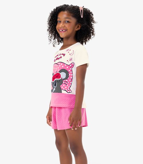 Pijama Infantil Menina Rovi Kids Bege