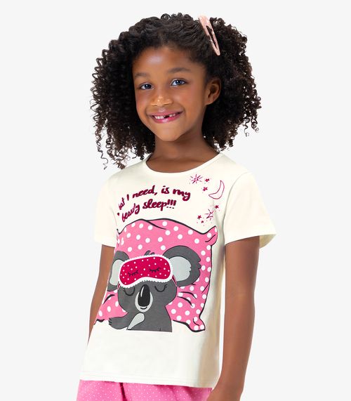 Pijama Infantil Menina Rovi Kids Bege