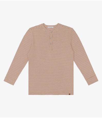 Camiseta Infantil Masculino Manga Longa Trick Nick Marrom