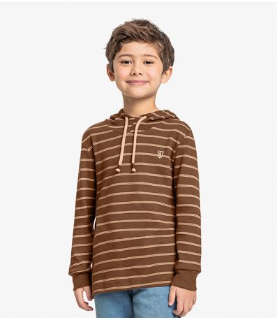 Camiseta Infantil Com Capuz Trick Nick Marrom