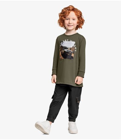 Calça Cargo Infantil Trick Nick Preto