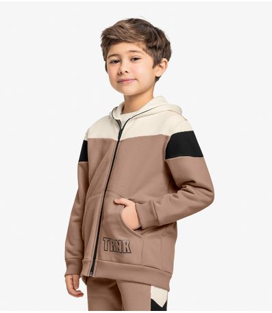 Conjunto Jaqueta Com Capuz e Calça Trick Nick Marrom
