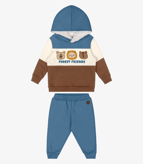 Conjunto Blusão Com Capuz e Calça Trick Nick Azul