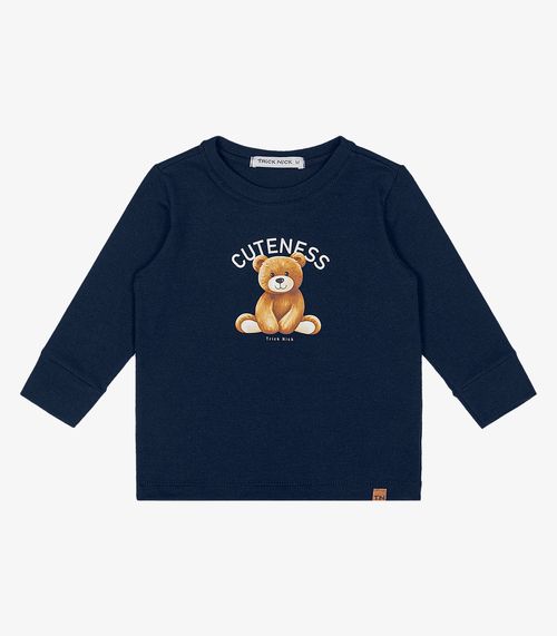 Camiseta Infantil Manga Longa Trick Nick Azul