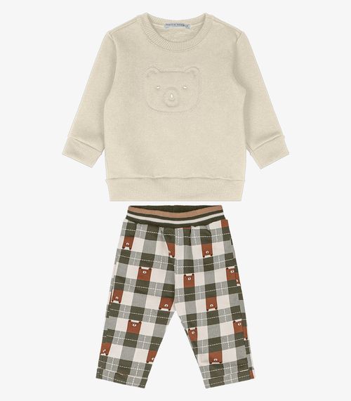 Conjunto De Blusão Com Calça Trick Nick Bege