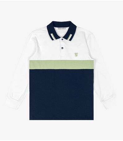 Polo Infantil Masculino Manga Longa Trick Nick Branco