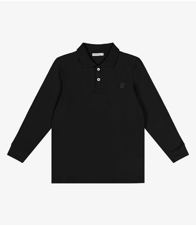 Polo Infantil Masculino Manga Longa Trick Nick Preto