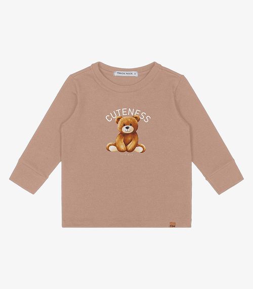 Camiseta Infantil Manga Longa Trick Nick Marrom