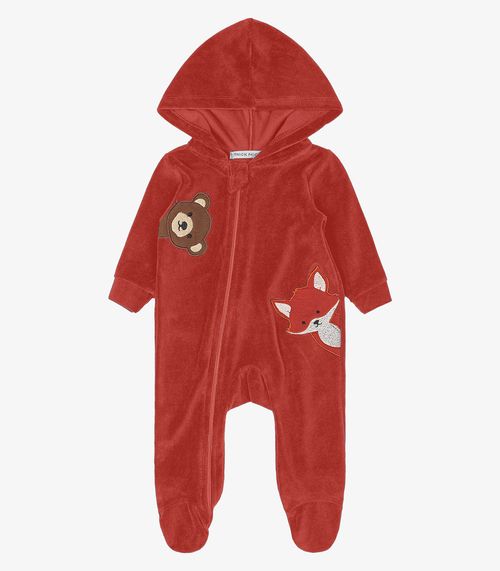 Macacão Infantil Com Capuz Trick Nick Laranja