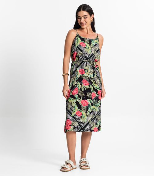 Vestido Midi Feminino Estampado Select Verde
