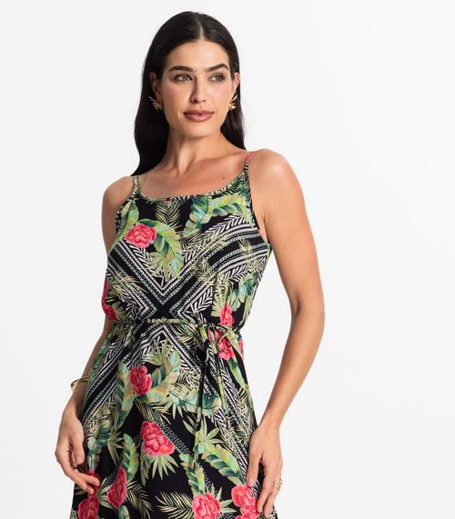 Vestido Midi Feminino Estampado Select Verde