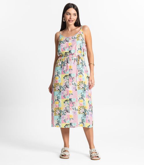 Vestido Midi Feminino Estampado Select Rosa