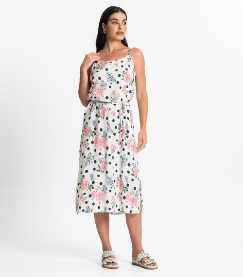 Vestido Midi Feminino Estampado Select Rosa
