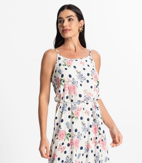 Vestido Midi Feminino Estampado Select Rosa