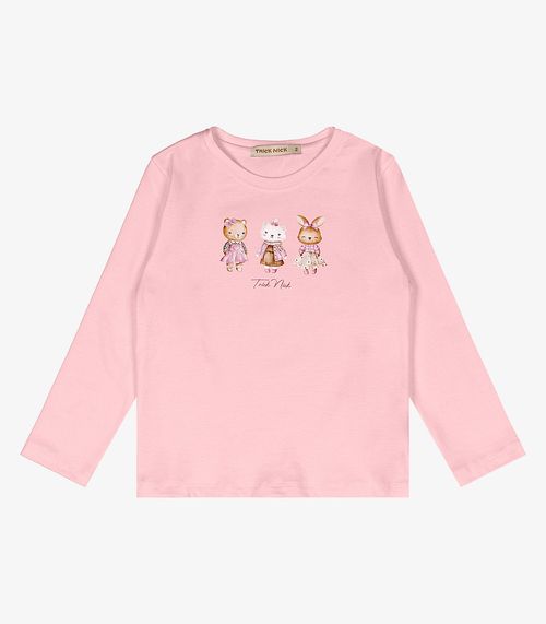 Blusa Infantil Manga Longa Trick Nick Rosa