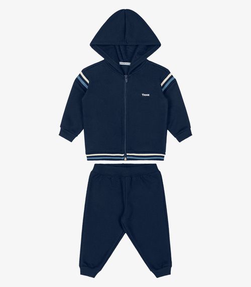 Conjunto Jaqueta Com Capuz e Calça Trick Nick Azul