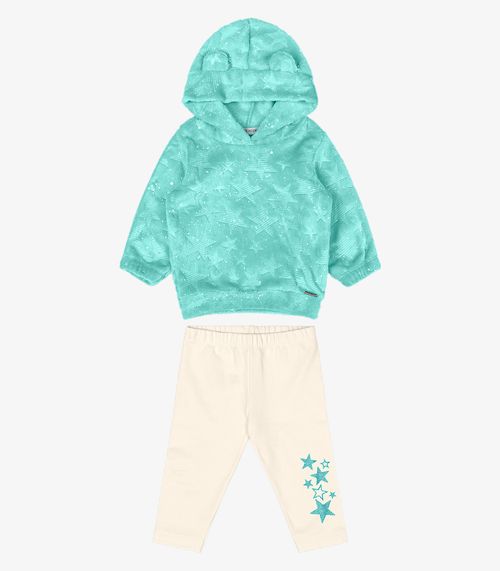Conjunto de Blusão Capuz e Legging Trick Nick Azul