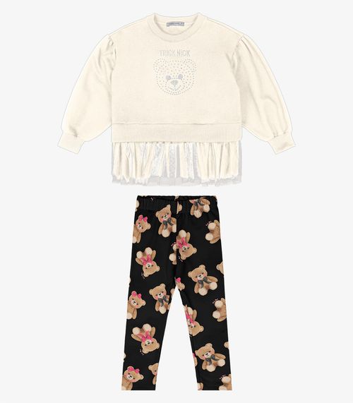 Conjunto Infantil Blusão Com Legging Trick Nick Bege