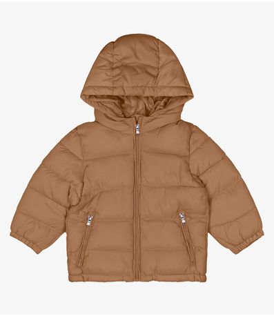 Jaqueta Puffer Infantil com Capuz Trick Nick Verde