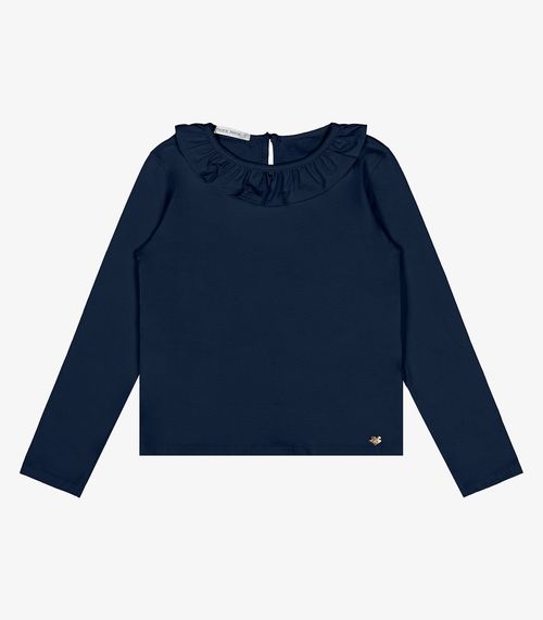 Blusa Infantil Manga Longa Cotton Trick Nick Azul