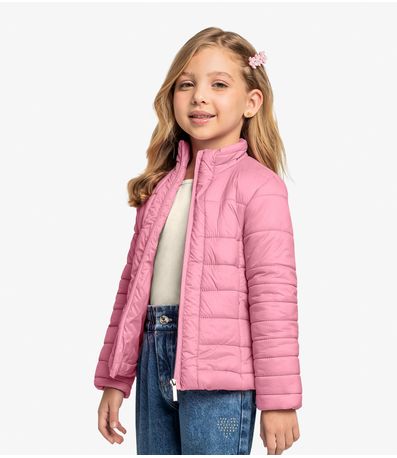 Jaqueta Puffer Infantil Trick Nick Rosa