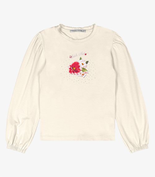 Blusa Infantil Manga Longa Trick Nick Bege